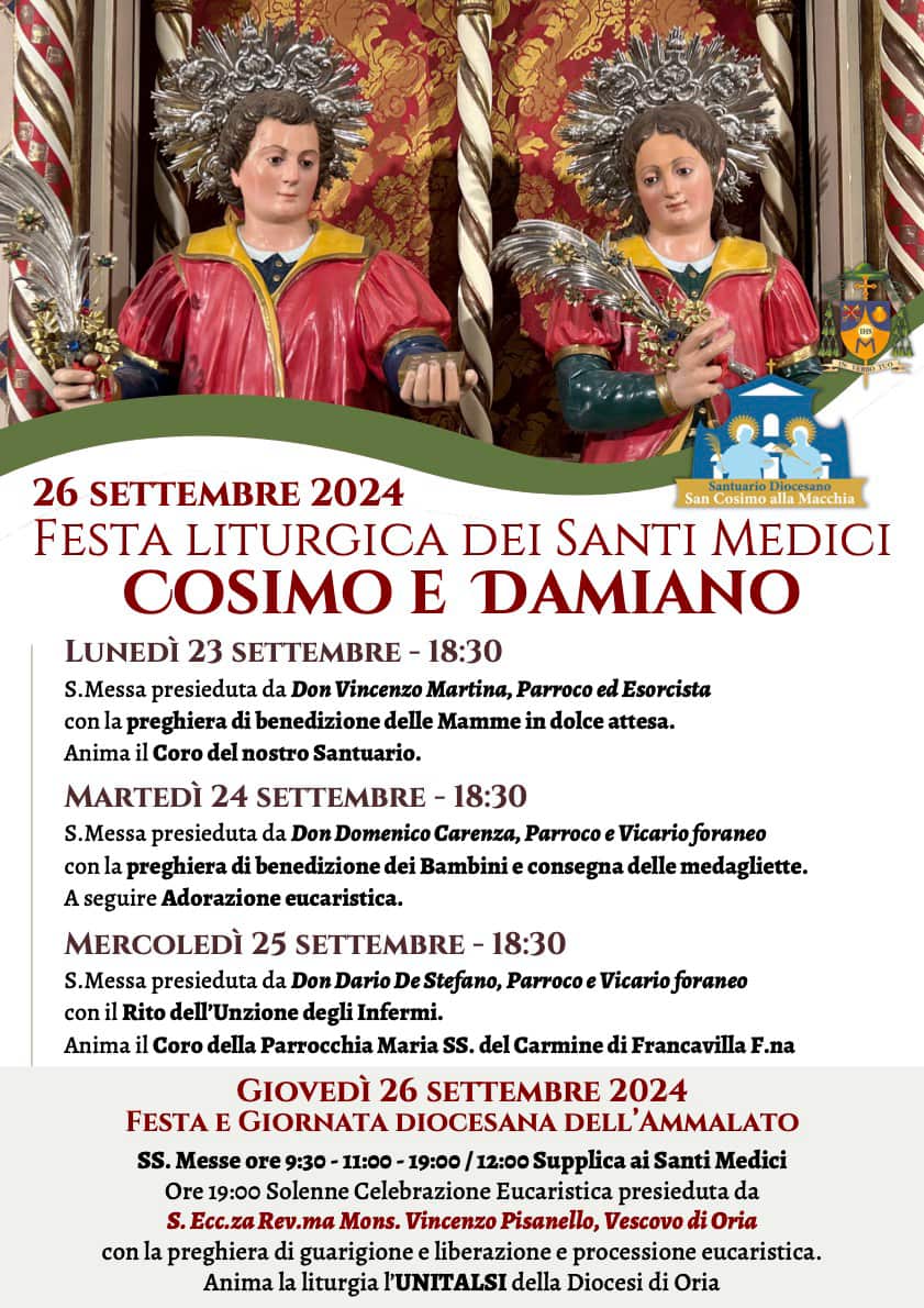 Locandina Festa liturgica SS. Medici 2024